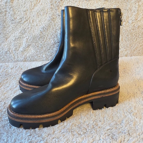 Kork-Ease Black Leather Combat Boots - Picture 2 of 10